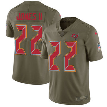 Nike Buccaneers 22 Ronald Jones Ii Olive Mens Stitched Nfl Limited 2017 Salute To Service Jersey