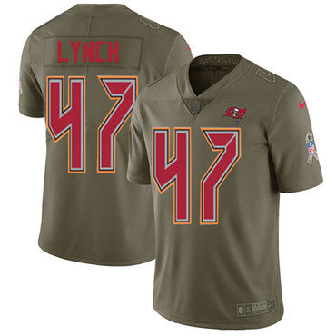 Nike Buccaneers 47 John Lynch Olive Mens Stitched Nfl Limited 2017 Salute To Service Jersey