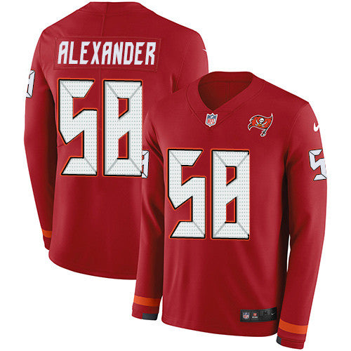 Nike Buccaneers 58 Kwon Alexander Red Team Color Mens Stitched Nfl Limited Therma Long Sleeve Jersey