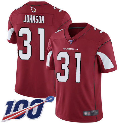 Nike Cardinals 31 David Johnson Red Team Color Mens Stitched Nfl 100th Season Vapor Limited Jersey