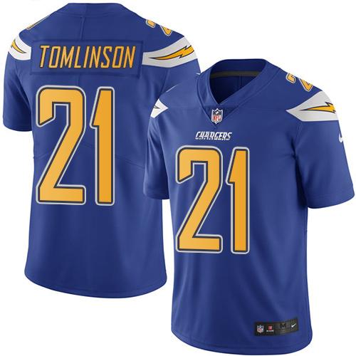 Nike Chargers 21 Ladainian Tomlinson Electric Blue Mens Stitched Nfl Limited Rush Jersey