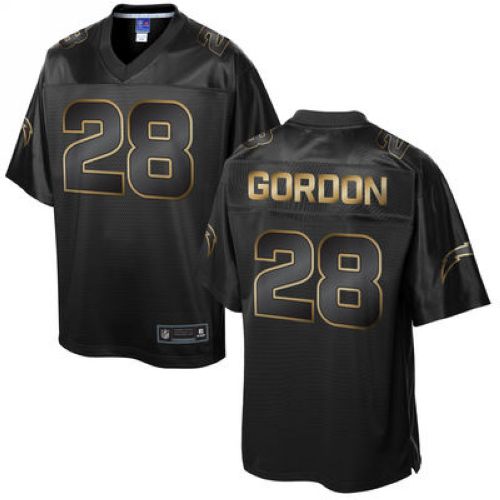 Nike Chargers 28 Melvin Gordon Pro Line Black Gold Collection Mens Stitched Nfl Game Jersey
