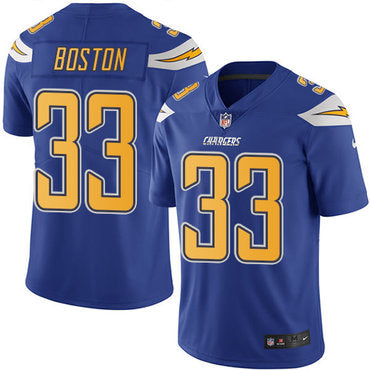 Nike Chargers 33 Tre Boston Electric Blue Mens Stitched Nfl Limited Rush Jersey