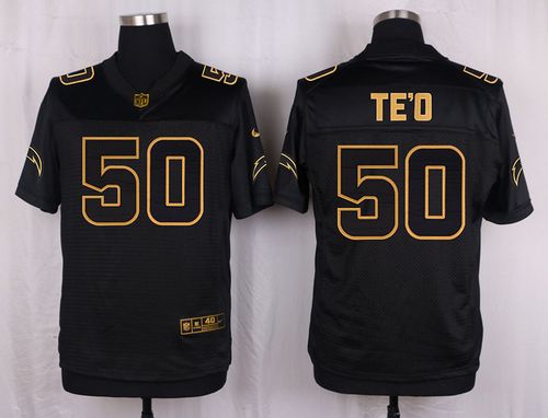 Nike Chargers 50 Manti Teo Black Mens Stitched Nfl Elite Pro Line Gold Collection Jersey
