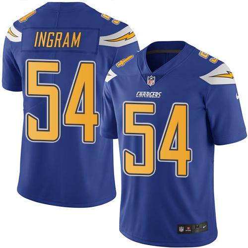 Nike Chargers 54 Melvin Ingram Electric Blue Mens Stitched Nfl Limited Rush Jersey