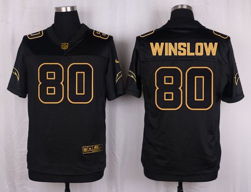 Nike Chargers 80 Kellen Winslow Black Mens Stitched Nfl Elite Pro Line Gold Collection Jersey