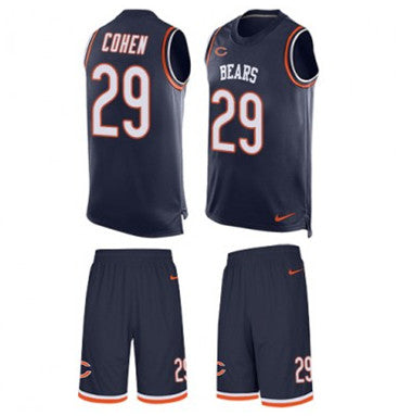 Nike Chicago Bears 29 Tarik Cohen Navy Blue Team Color Mens Stitched Nfl Limited Tank Top Suit Jersey