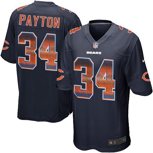 Nike Chicago Bears 34 Walter Payton Navy Blue Team Color Mens Stitched Nfl Limited Strobe Jersey