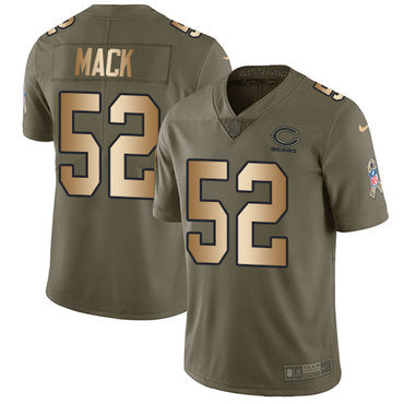 Nike Chicago Bears 52 Khalil Mack Olive Gold Mens Stitched Nfl Limited 2017 Salute To Service Jersey