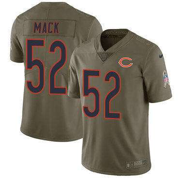 Nike Chicago Bears 52 Khalil Mack Olive Mens Stitched Nfl Limited 2017 Salute To Service Jersey