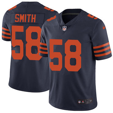 Nike Chicago Bears 58 Roquan Smith Navy Blue Alternate Mens Stitched Nfl Vapor Untouchable Limited Jersey