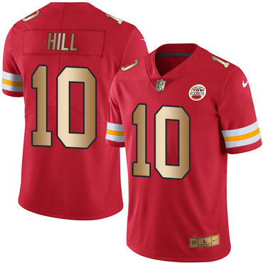 Nike Chiefs 10 Tyreek Hill Red Mens Stitched Nfl Limited Gold Rush Jersey