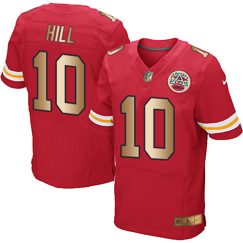 Nike Chiefs 10 Tyreek Hill Red Team Color Mens Stitched Nfl Elite Gold Jersey