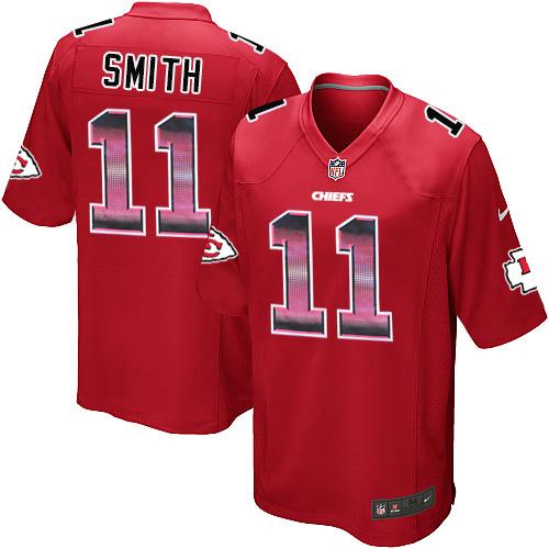 Nike Chiefs 11 Alex Smith Red Team Color Mens Stitched Nfl Limited Strobe Jersey