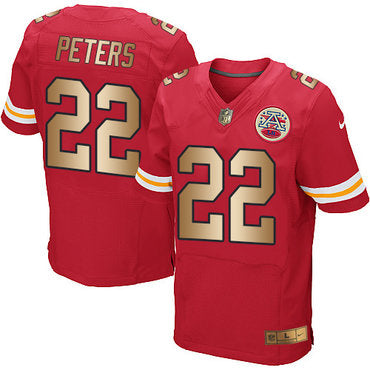 Nike Chiefs 22 Marcus Peters Red Team Color Mens Stitched Nfl Elite Gold Jersey