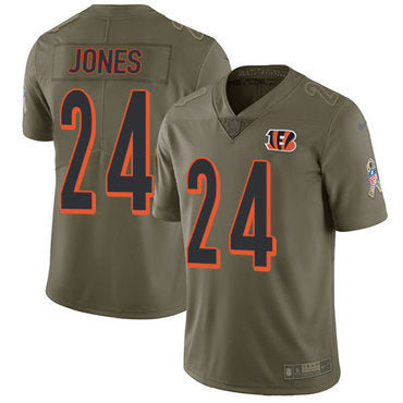 Nike Cincinnati Bengals 24 Adam Jones Olive Mens Stitched Nfl Limited 2017 Salute To Service Jersey