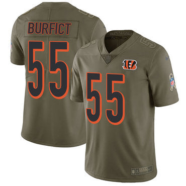 Nike Cincinnati Bengals 55 Vontaze Burfict Olive Mens Stitched Nfl Limited 2017 Salute To Service Jersey
