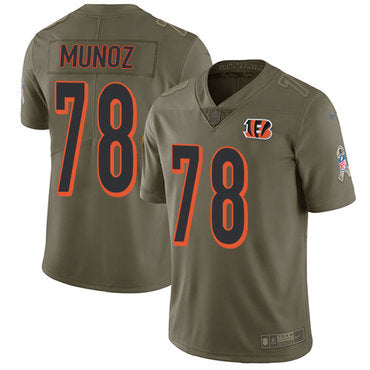Nike Cincinnati Bengals 78 Anthony Munoz Olive Mens Stitched Nfl Limited 2017 Salute To Service Jersey