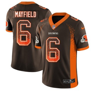 Nike Cleveland Browns 6 Baker Mayfield Brown Team Color Mens Stitched Nfl Limited Rush Drift Fashion Jersey
