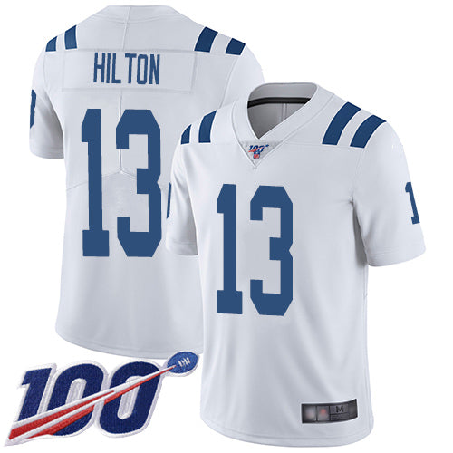 Nike Colts 13 Ty Hilton White Mens Stitched Nfl 100th Season Vapor Limited Jersey