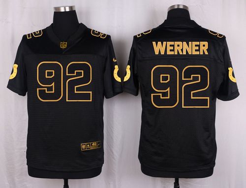 Nike Colts 92 Bjoern Werner Black Mens Stitched Nfl Elite Pro Line Gold Collection Jersey