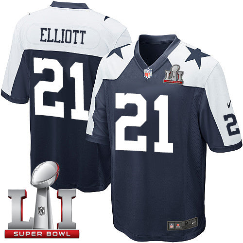 Nike Cowboys 21 Ezekiel Elliott Navy Blue Thanksgiving Throwback Stitched Nfl Super Bowl Li 51 Elite Jersey