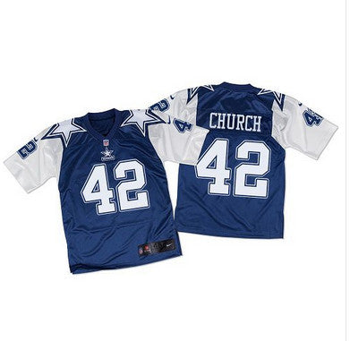 Nike Cowboys 42 Barry Church Navy Bluewhite Throwback Mens Stitched Nfl Elite Jersey