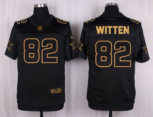 Nike Cowboys 82 Jason Witten Black Mens Stitched Nfl Elite Pro Line Gold Collection Jersey