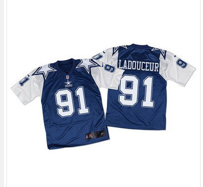 Nike Cowboys 91 L P Ladouceur Navy Bluewhite Throwback Mens Stitched Nfl Elite Jersey