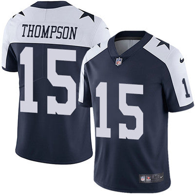 Nike Dallas Cowboys 15 Deonte Thompson Navy Blue Thanksgiving Mens Stitched Nfl Vapor Untouchable Limited Throwback Jersey