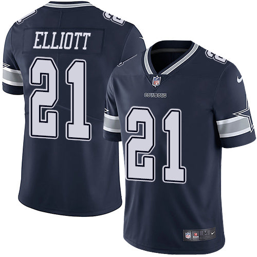 Nike Dallas Cowboys 21 Ezekiel Elliott Navy Blue Team Color Mens Stitched Nfl Vapor Untouchable Limited Jersey