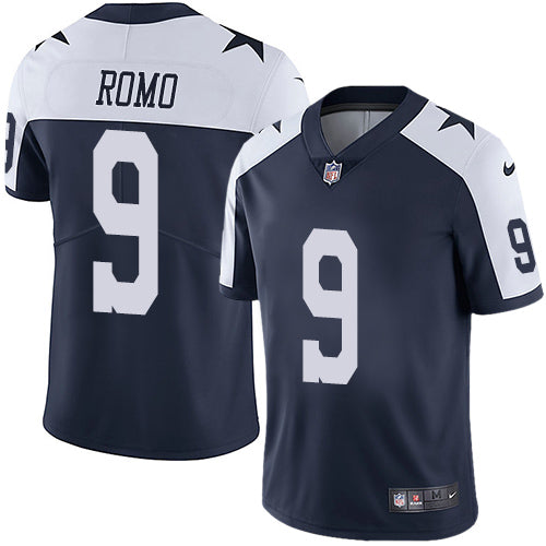 Nike Dallas Cowboys 9 Tony Romo Navy Blue Thanksgiving Mens Stitched Nfl Vapor Untouchable Limited Throwback Jersey