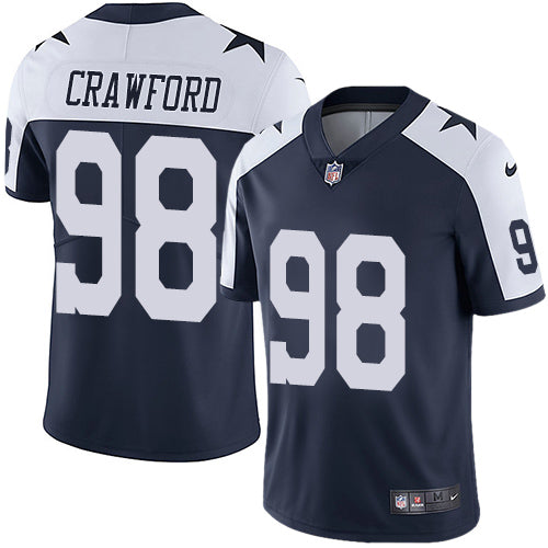 Nike Dallas Cowboys 98 Tyrone Crawford Navy Blue Thanksgiving Mens Stitched Nfl Vapor Untouchable Limited Throwback Jersey