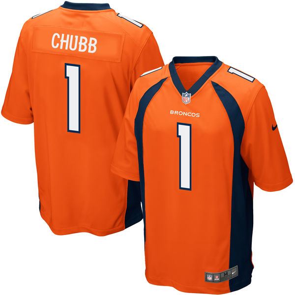 Nike Denver Broncos 1 Bradley Chubb Orange 2018 Nfl Draft Pick Elite Jersey