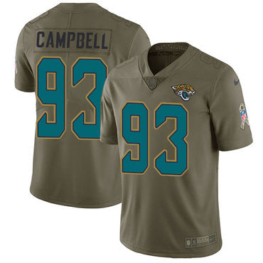 Nike Jacksonville Jaguars 93 Calais Campbell Olive Mens Stitched Nfl Limited 2017 Salute To Service Jersey