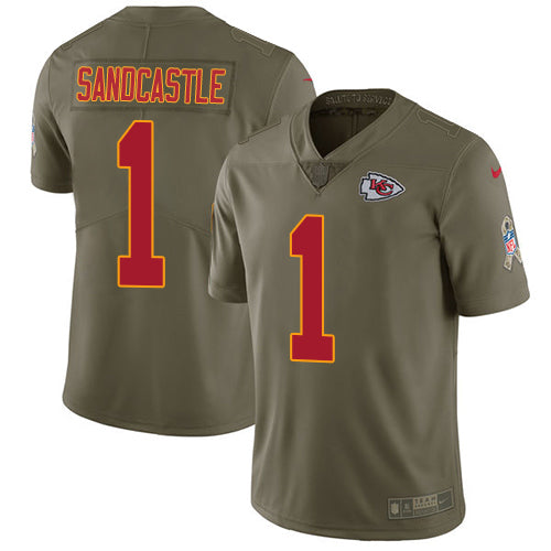 Nike Kansas City Chiefs 1 Leon Sandcastle Olive Mens Stitched Nfl Limited 2017 Salute To Service Jersey