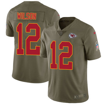 Nike Kansas City Chiefs 12 Albert Wilson Olive Mens Stitched Nfl Limited 2017 Salute To Service Jersey