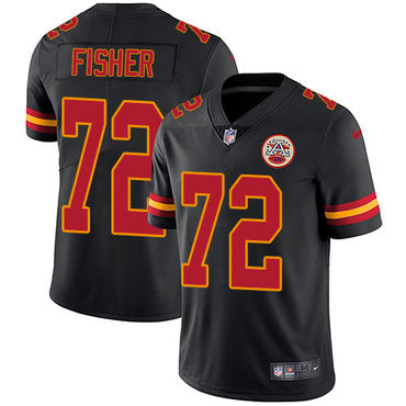 Nike Kansas City Chiefs 72 Eric Fisher Black Mens Stitched Nfl Limited Rush Jersey