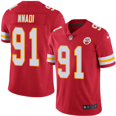 Nike Kansas City Chiefs 91 Derrick Nnadi Red Team Color Mens Stitched Nfl Vapor Untouchable Limited Jersey