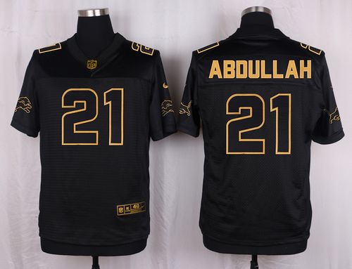 Nike Lions 21 Ameer Abdullah Black Mens Stitched Nfl Elite Pro Line Gold Collection Jersey