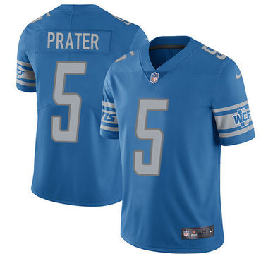 Nike Lions 5 Matt Prater Blue Team Color Mens Stitched Nfl Limited Jersey
