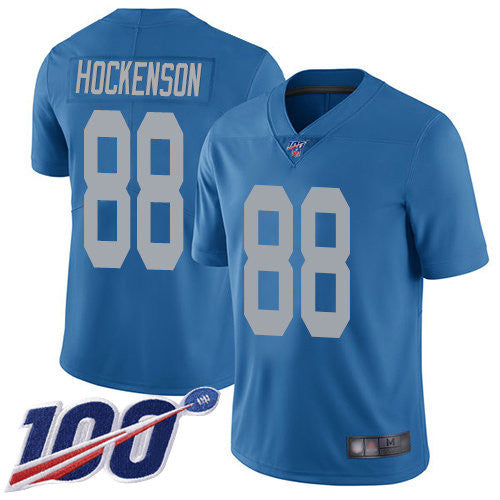 Nike Lions 88 Tj Hockenson Blue Throwback Mens Stitched Nfl 100th Season Vapor Limited Jersey