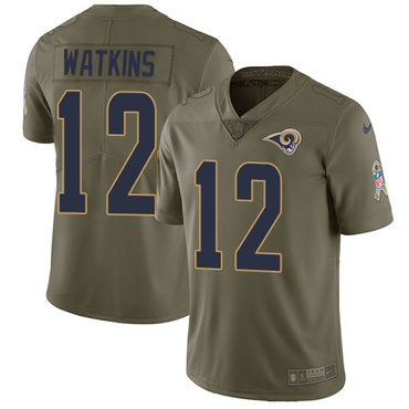 Nike Los Angeles Rams 12 Sammy Watkins Olive Mens Stitched Nfl Limited 2017 Salute To Service Jersey