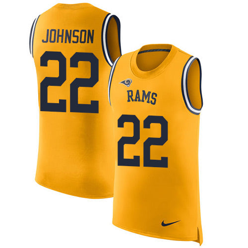 Nike Los Angeles Rams 22 Trumaine Johnson Gold Mens Stitched Nfl Limited Rush Tank Top Jersey
