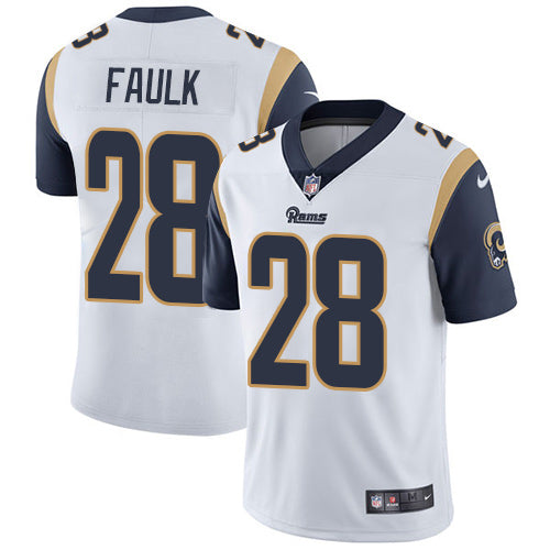 Nike Los Angeles Rams 28 Marshall Faulk White Mens Stitched Nfl Vapor Untouchable Limited Jersey