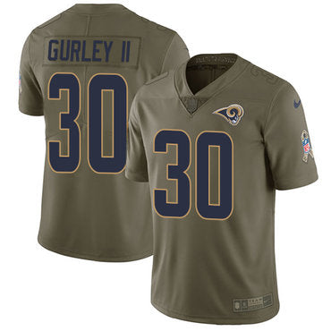 Nike Los Angeles Rams 30 Todd Gurley Ii Olive Mens Stitched Nfl Limited 2017 Salute To Service Jersey