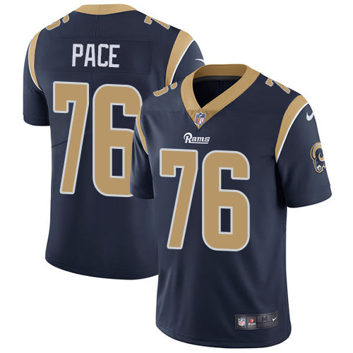 Nike Los Angeles Rams 76 Orlando Pace Navy Blue Team Color Mens Stitched Nfl Vapor Untouchable Limited Jersey