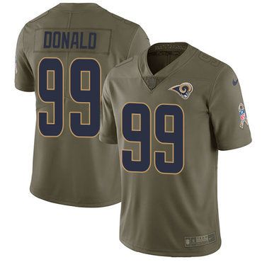 Nike Los Angeles Rams 99 Aaron Donald Olive Mens Stitched Nfl Limited 2017 Salute To Service Jersey