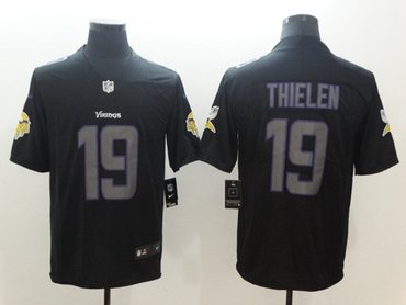 Nike Minnesota Vikings 19 Adam Thielen Black Mens Stitched Nfl Limited Rush Impact Jersey