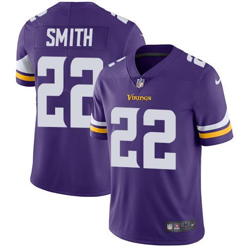 Nike Minnesota Vikings 22 Harrison Smith Purple Team Color Mens Stitched Nfl Vapor Untouchable Limited Jersey